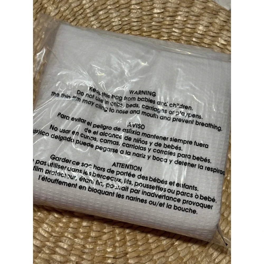 White Waffle Weave Shower Curtain 72x72 Hotel Spa Bathroom‎ Decor 11 Grommets
